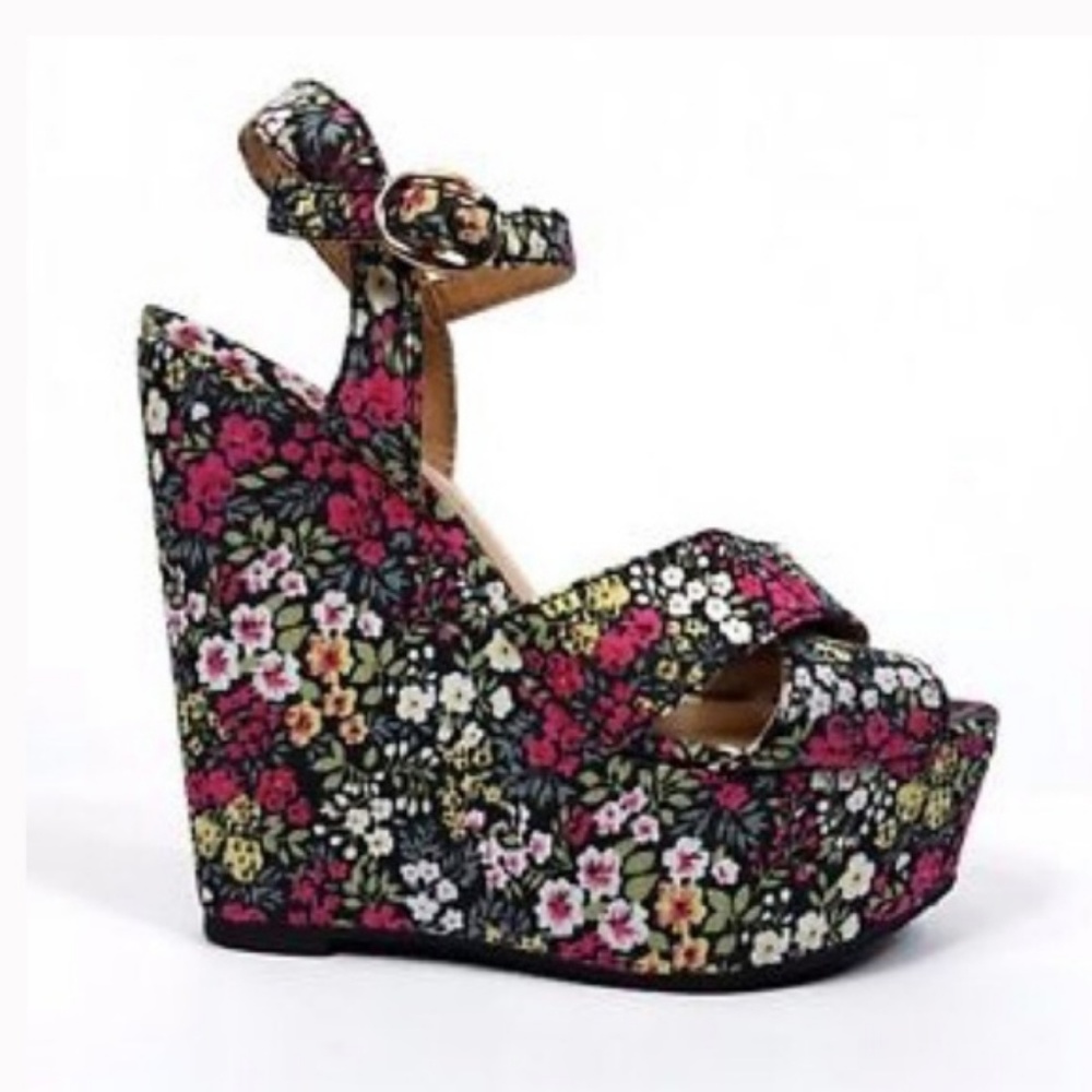 Floral Wedge Sandals